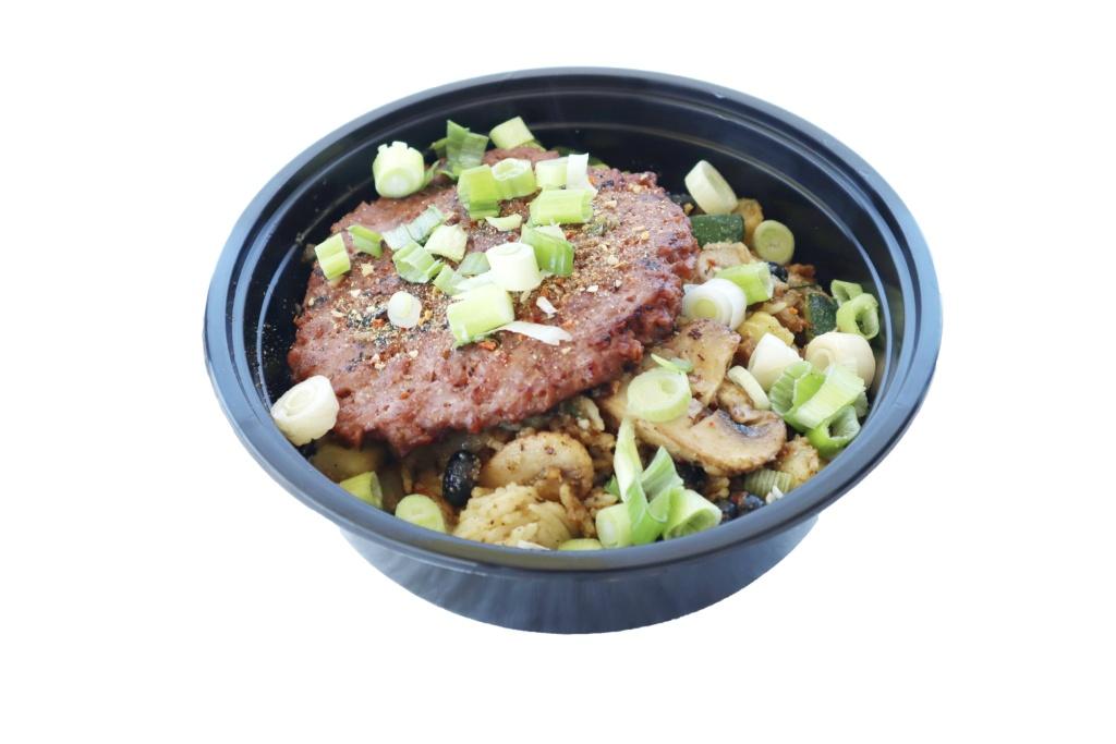 7b) Hot Hash in bowl - Extra Protein on Top